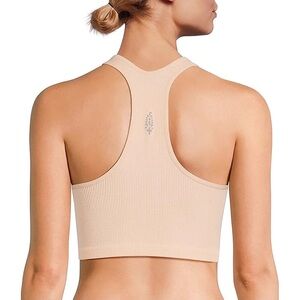 Intimately Free People Free Throw Crop Tank Small Tan Ribbed Cropped Fitted